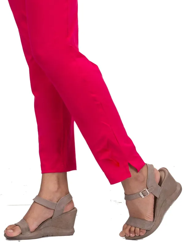 Rani_Pink_Cotton_Lycra_4_Way_Stretchable_Kurti_Pant_(__Pant/Pencil_Pant)_For_Women_With_Side_Pocket