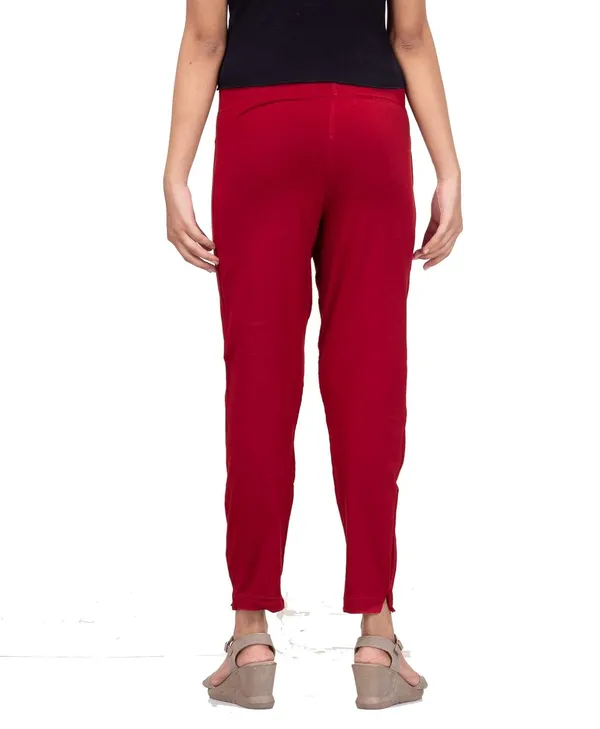 Maroon_Cotton_Lycra_4_Way_Stretchable_Kurti_Pant_(__Pant/Pencil_Pant)_For_Women_With_Side_Pocket