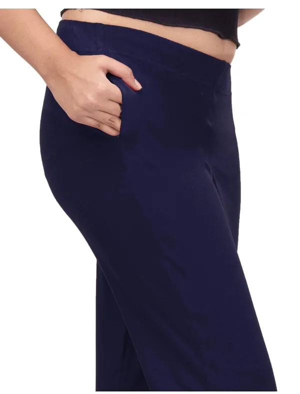 Navy_Blue_Cotton_Lycra_4_Way_Stretchable_Kurti_Pant_(__Pant/Pencil_Pant)_For_Women_With_Side_Pocket