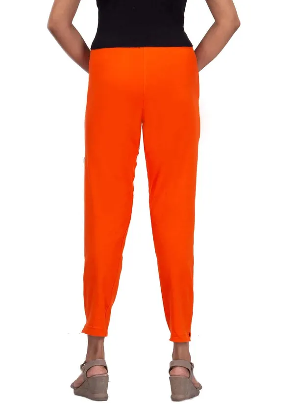 Orange_Cotton_Lycra_4_Way_Stretchable_Kurti_Pant_(__Pant/Pencil_Pant)_For_Women_With_Side_Pocket