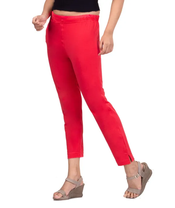 Peach_Cotton_Lycra_4_Way_Stretchable_Kurti_Pant_(__Pant/Pencil_Pant)_For_Women_With_Side_Pocket