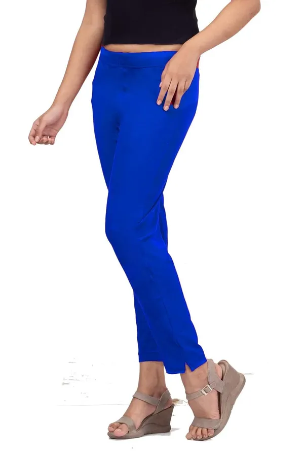 Royal_Blue_Cotton_Lycra_4_Way_Stretchable_Kurti_Pant_(__Pant/Pencil_Pant)_For_Women_With_Side_Pocket