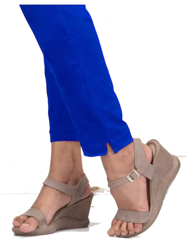 Royal_Blue_Cotton_Lycra_4_Way_Stretchable_Kurti_Pant_(__Pant/Pencil_Pant)_For_Women_With_Side_Pocket