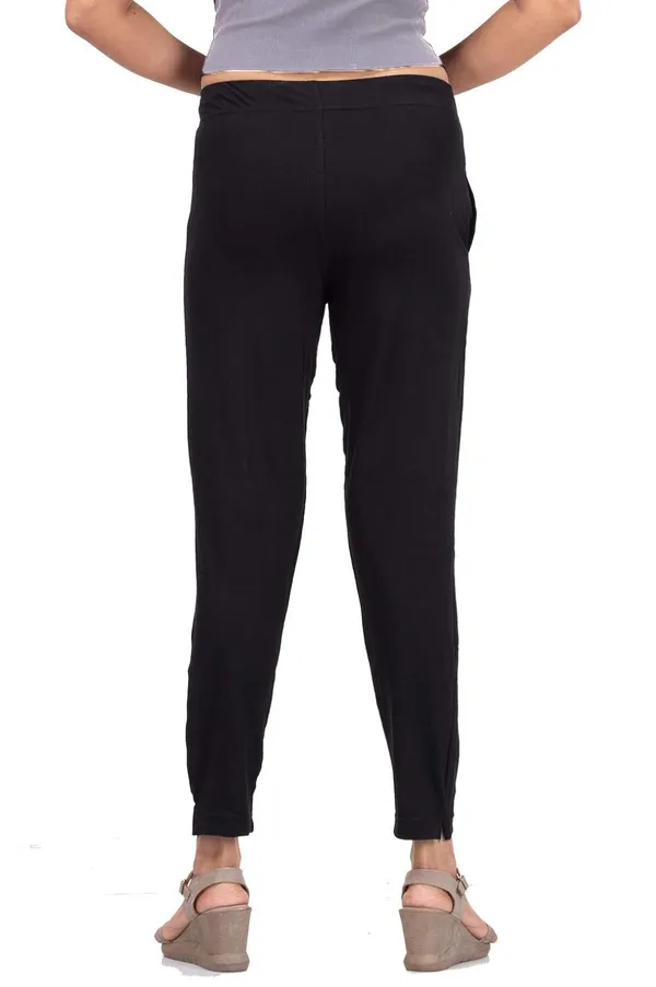Black_Cotton_Lycra_4_Way_Stretchable_Kurti_Pant_(__Pant/Pencil_Pant)_For_Women_With_Side_Pocket