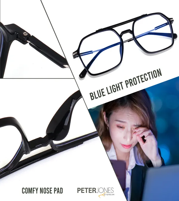 Peter_Jones_Black_Square_Medium_Blue_LIght_Blocking_Computer/Gaming_Glasses_(AG2811B)_-_For_Men