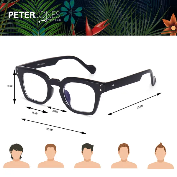Peter_Jones_Black_Square_Medium_Blue_Light_Blocking_Computer/Gaming_Glasses_(5668FB)_-_For_Unisex