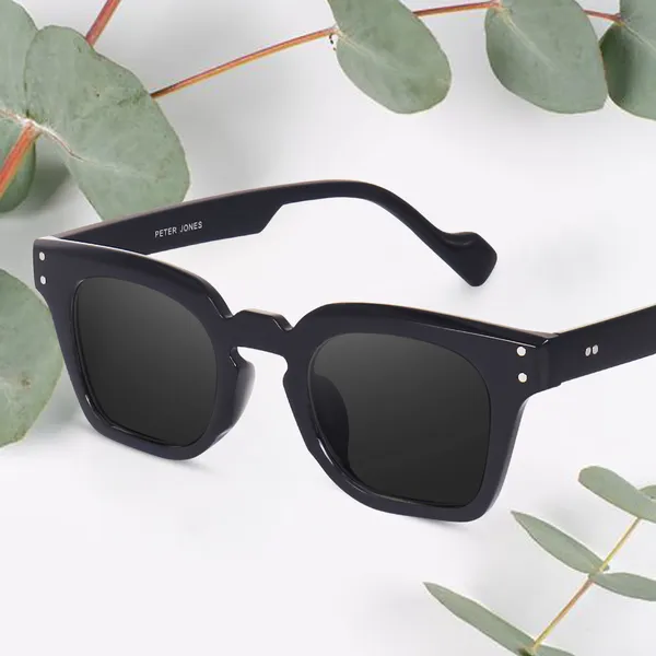 Peter_Jones_Black_Square_UV_Protected_Wide_Frame_Sunglasses_(5668B)_-_For_Unisex