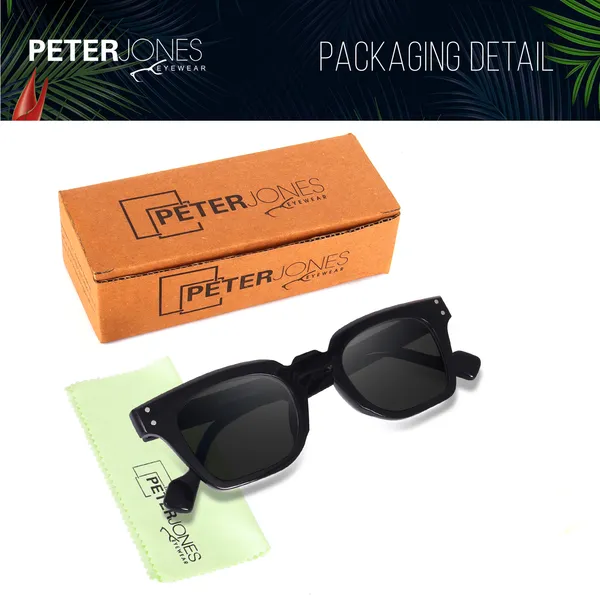 Peter_Jones_Black_Square_UV_Protected_Wide_Frame_Sunglasses_(5668B)_-_For_Unisex