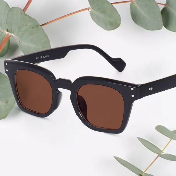 Peter_Jones_Black_Square_UV_Protected_Wide_Frame_Sunglasses_(5668TB)_-_For_Unisex