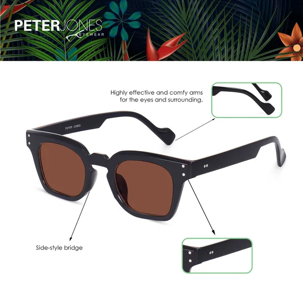 Peter_Jones_Black_Square_UV_Protected_Wide_Frame_Sunglasses_(5668TB)_-_For_Unisex