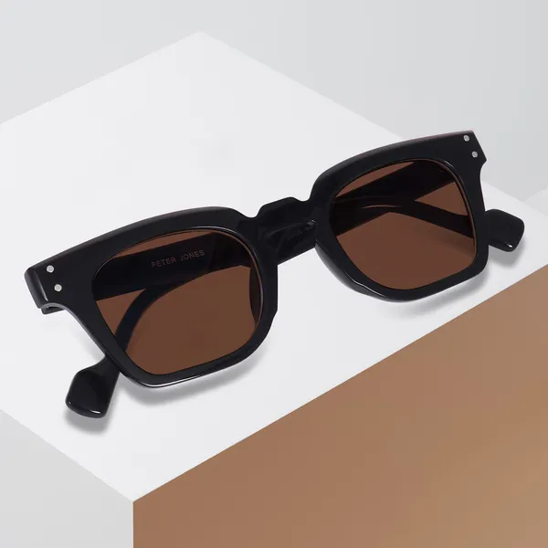 Peter_Jones_Black_Square_UV_Protected_Wide_Frame_Sunglasses_(5668TB)_-_For_Unisex