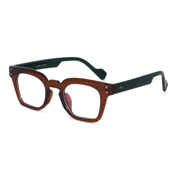 Peter_Jones_Brown/Green_Square_Medium_Blue_Light_Blocking_Computer/Gaming_Glasses_(5668FBGR)_-_For_Unisex