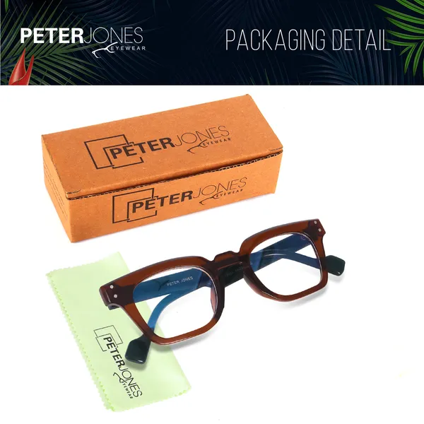 Peter_Jones_Brown/Green_Square_Medium_Blue_Light_Blocking_Computer/Gaming_Glasses_(5668FBGR)_-_For_Unisex