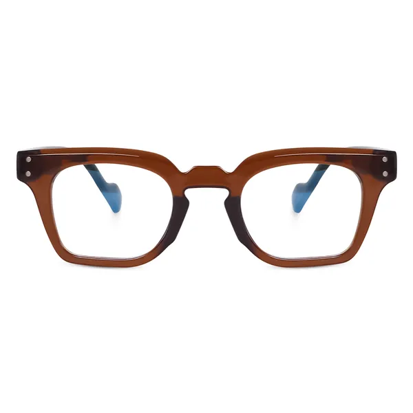 Peter_Jones_Brown/Green_Square_Medium_Blue_Light_Blocking_Computer/Gaming_Glasses_(5668FBGR)_-_For_Unisex