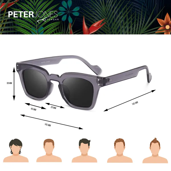 Peter_Jones_Grey_Square_UV_Protected_Wide_Frame_Sunglasses_(5668GT)_-_For_Unisex