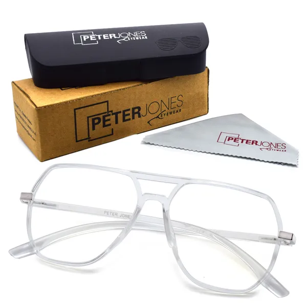 Peter_Jones_Transparent_Large_Aviator_Computer/Gaming_Glasses_-_For_Unisex