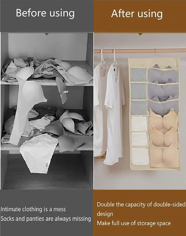 Beige_30_Pocket_Hanging_Socks_Organizer_For_Clothes_(70_X_40_Cm)