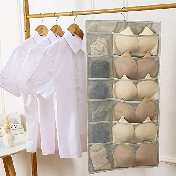 Beige_30_Pocket_Hanging_Socks_Organizer_For_Clothes_(70_X_40_Cm)