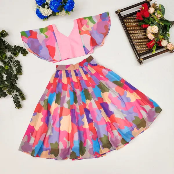 Pink_Taffeta_Silk_kids_lehenga_choli_For_girls