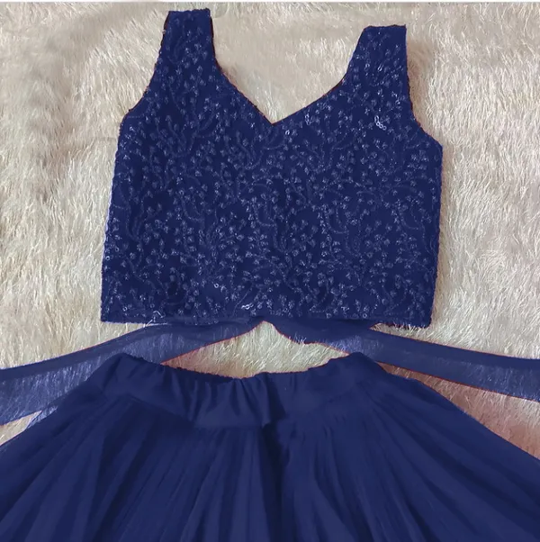 Navi_Blue_Readymade_Soft_Net_Lehenga_Choli_For_Girl's