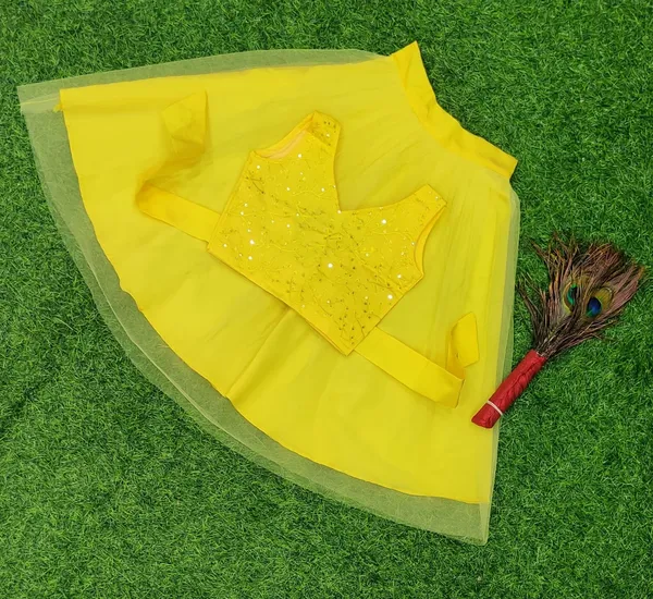 Yellow_Readymade_Soft_Net_Lehenga_Choli_For_Girl's