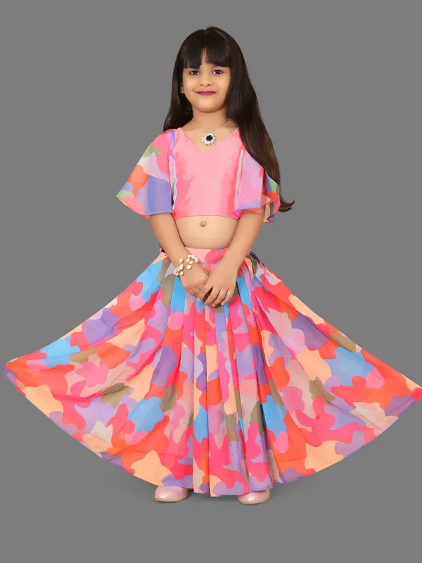Pink_Taffeta_Silk_kids_lehenga_choli_For_girls