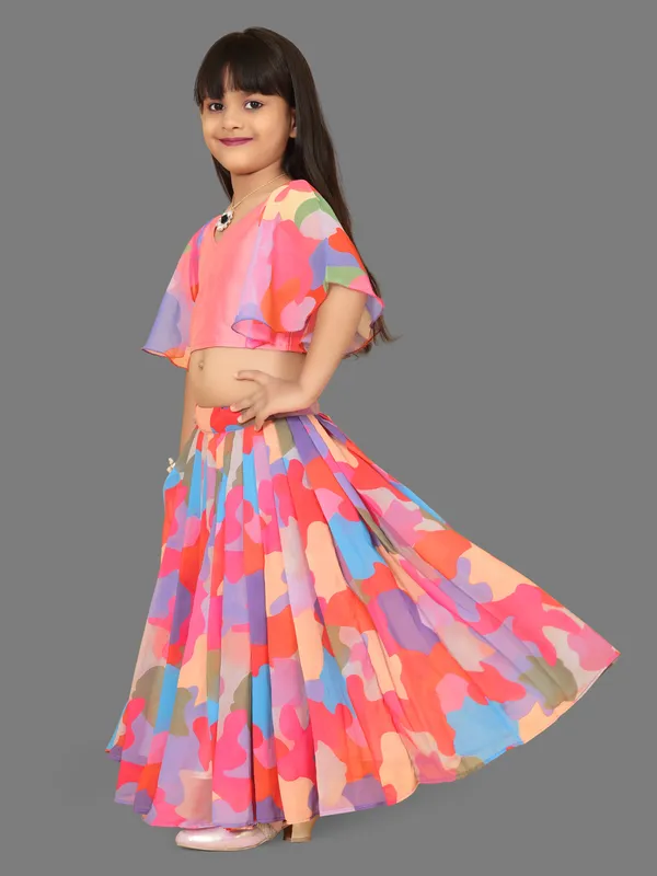 Pink_Taffeta_Silk_kids_lehenga_choli_For_girls