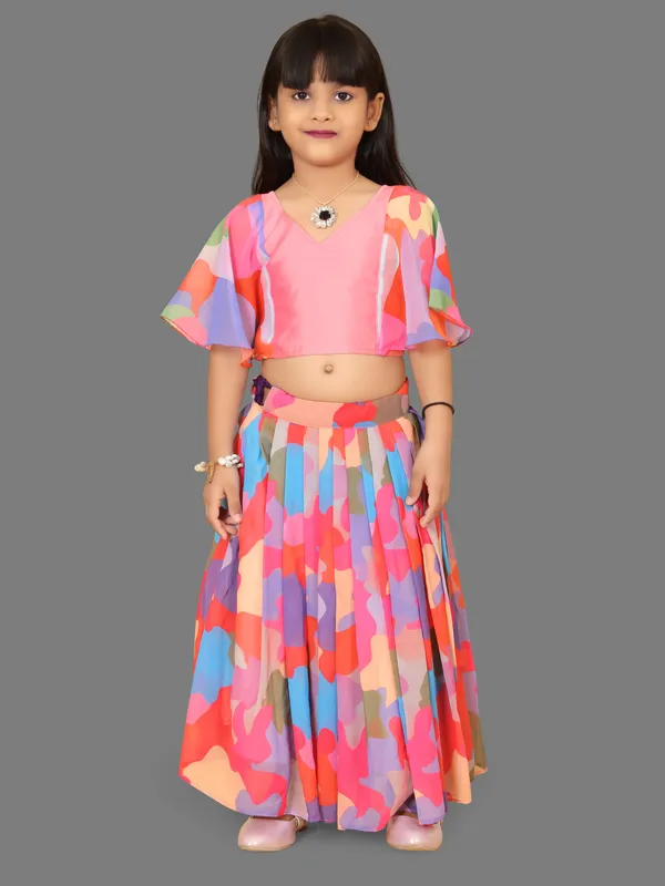 Pink_Taffeta_Silk_kids_lehenga_choli_For_girls