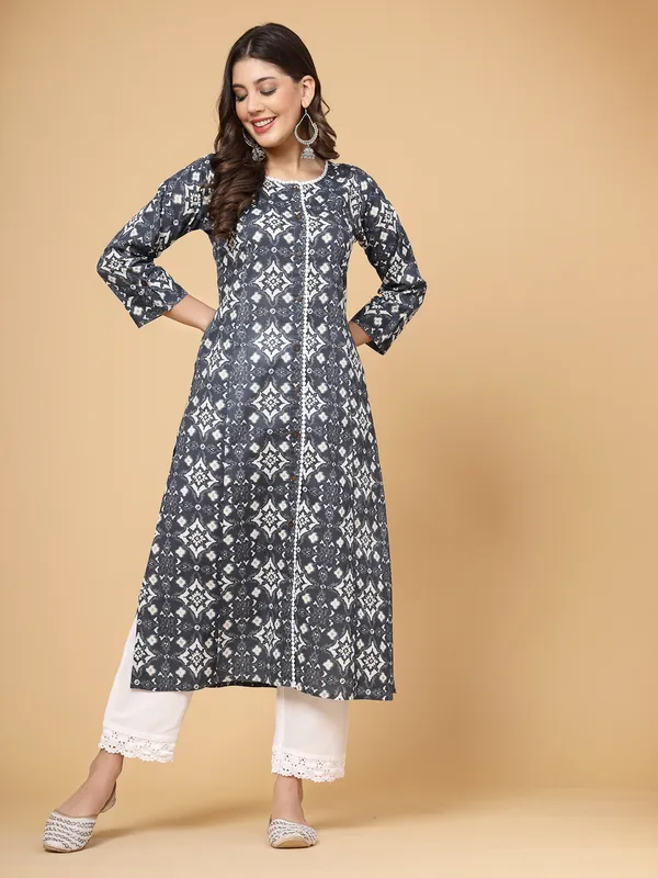 Navy_Blue_Pure_Cotton_Printed_A-line_Regular_Kurta