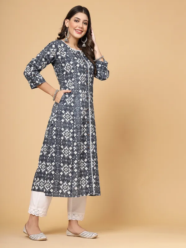 Navy_Blue_Pure_Cotton_Printed_A-line_Regular_Kurta