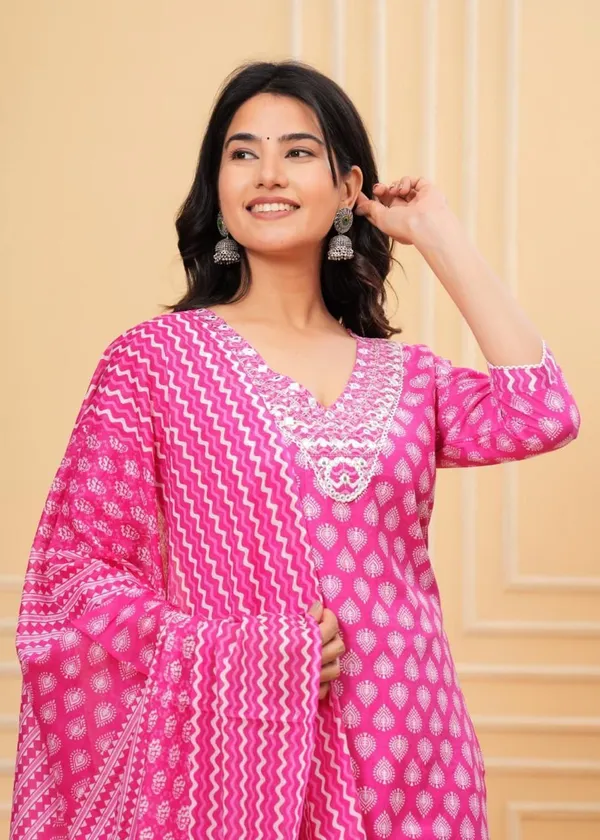 Pink_Cotton_Kurta_Pant_And_Dupatta_Set_For_Women