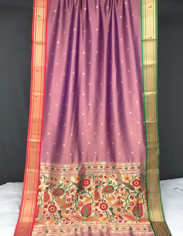 Pink_Paithani_Silk_Woven_Saree