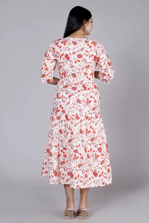 White_&_Pink_Cotton_Blend_Kurta_For_Women