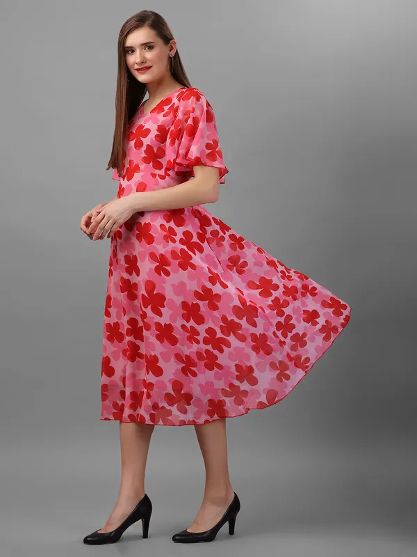 Pink_&_Red_Floral_Georgette_Maxi_Dress
