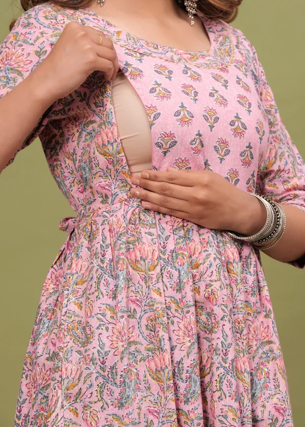 Pink_Blossom_Sparsh_Cotton_Maternity_And_Feeding_Gown