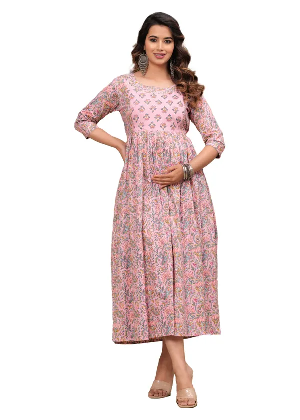 Pink_Blossom_Sparsh_Cotton_Maternity_And_Feeding_Gown