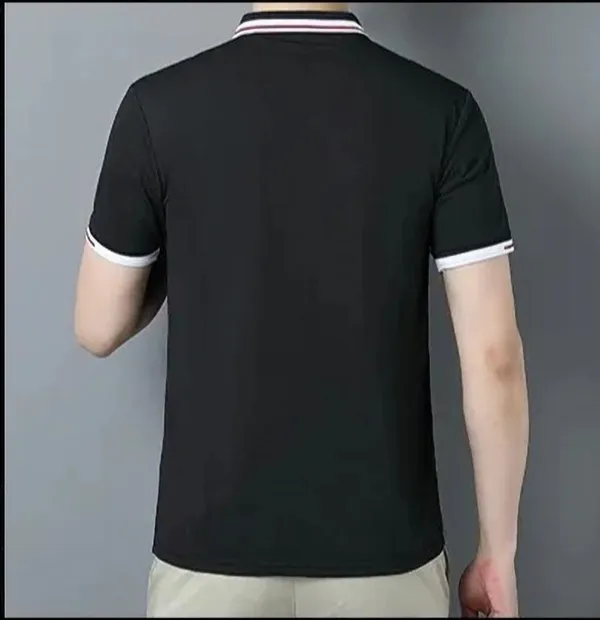 Solid_Men_Polo_Neck_Black_T-Shirt