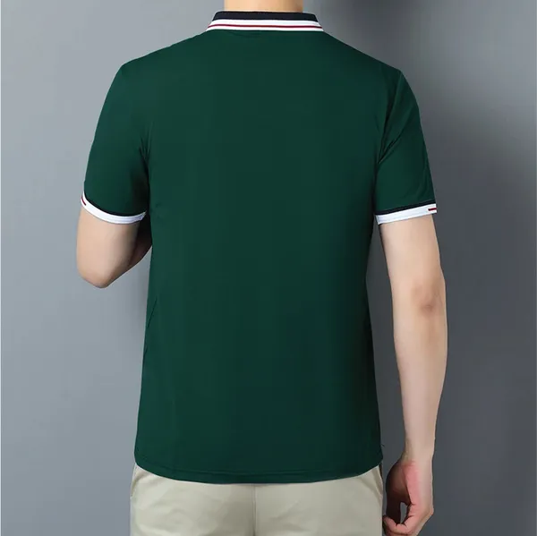 Solid_Men_Polo_Neck_Dark_Green_T-Shirt