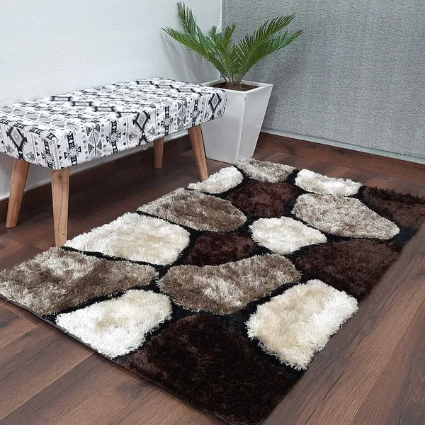 Premium_Brown_Pebble_Design_Hand_Tufted_Shaggy_Polyester_Carpet