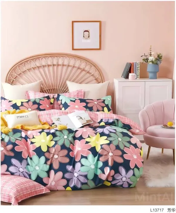 Multi_Floral_Premium_Double_Bedsheet_With_2_Pillow_Covers__(72X78X_Upto_10_Inches)_&_360_Degree_Elasticated