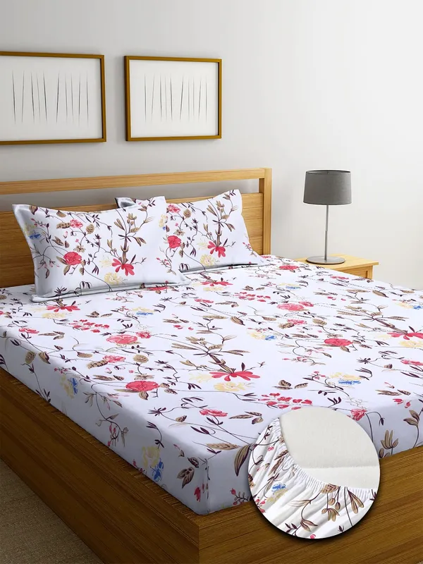 TWIL_JAIPURI_Premium_Fitted_Elastic_Bedsheet_with_Two_Pillow_Covers_(72X78X_Up_to_10_Inches)_&_360_Degree_Elasticated