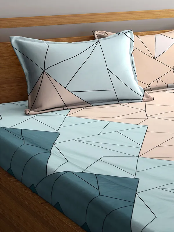 KLOTTHE_ZIGZAG_Premium_Fitted_Elastic_Bedsheet_with_Two_Pillow_Covers_(72X78X_Up_to_10_Inches)_&_360_Degree_Elasticated