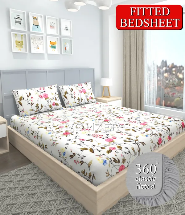 JAIPURI_Premium_Fitted_Elastic_Bedsheet_with_Two_Pillow_Covers_(72X78X_Upto_10_Inches)_&_360_Degree_Elasticated