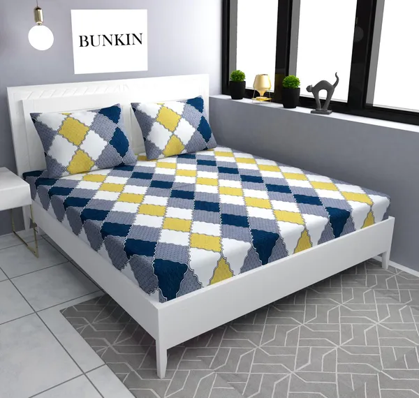 WHITE_CARPET_Premium_King_Size_Fitted_Elastic_Bedsheet_with_Two_Pillow_Covers_(72X78X_Up_to_10_Inches)_&_360_Degree_Elasticated