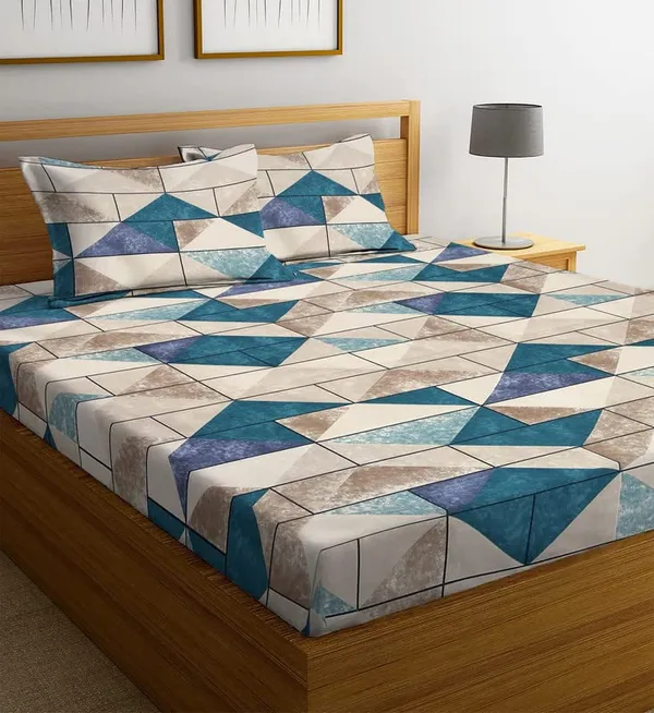 TWIL_ZIGZGAS_Premium_Fitted_Elastic_Bedsheet_with_Two_Pillow_Covers_(72X78X_Up_to_10_Inches)_&_360_Degree_Elasticated
