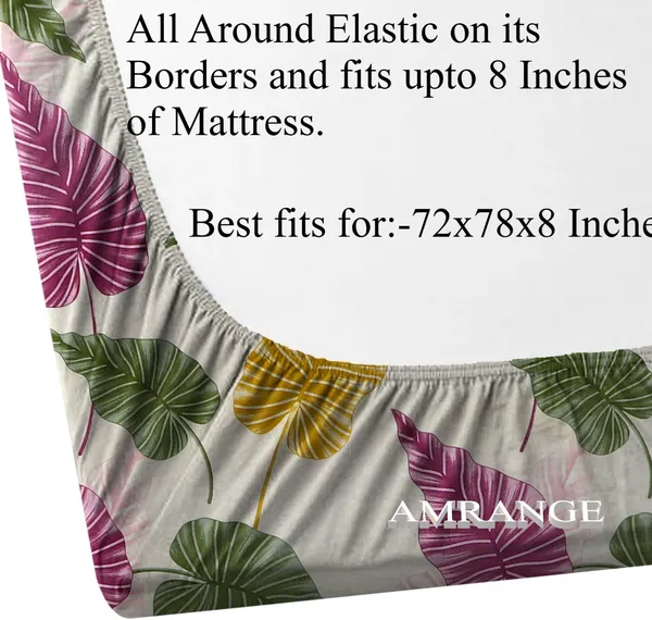 ATTRACTIVE_Premium_Fitted_Elastic_Bedsheet_with_Two_Pillow_Covers_(72X78X_Upto_10_Inches)_&_360_Degree_Elasticated