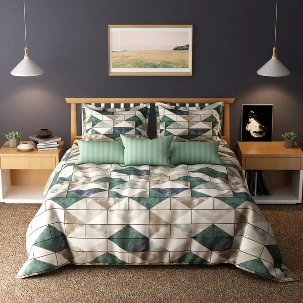 TWIL_ZIGZGAS_Premium_Fitted_Elastic_Bedsheet_with_Two_Pillow_Covers_(72X78X_Up_to_10_Inches)_&_360_Degree_Elasticated