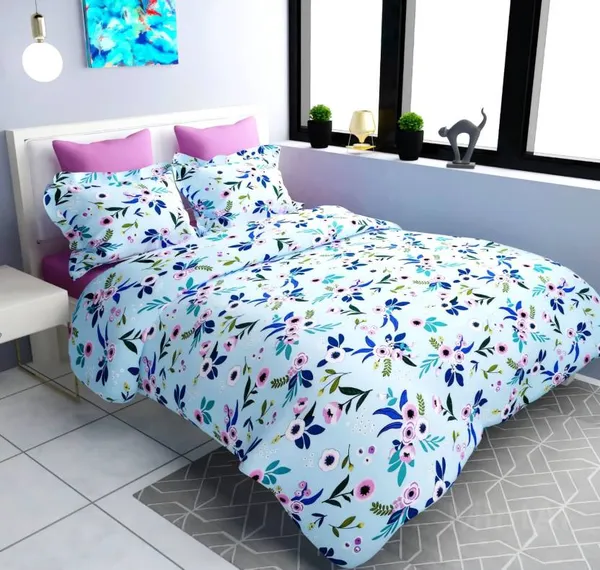 SEA_GREEN_Premium_King_Size_Fitted_Elastic_Bedsheet_with_Two_Pillow_Covers__(72X78X_Upto_10_Inches)_&_360_Degree_Elasticated