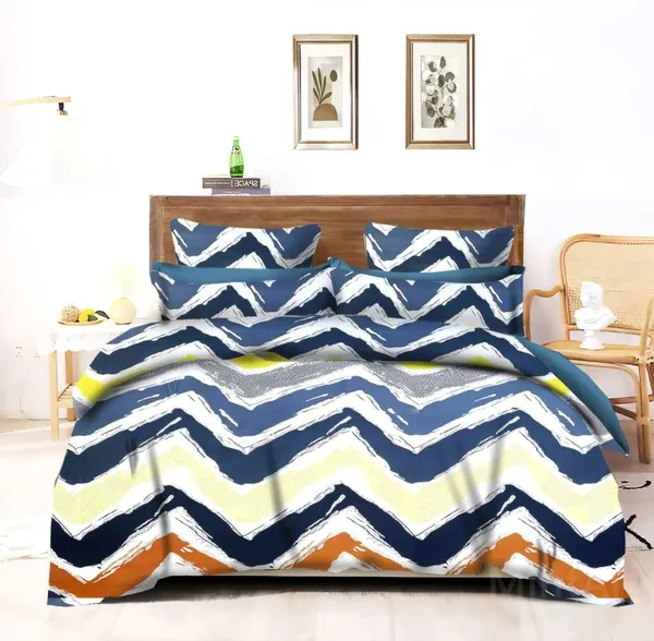 MULTI_LEHER_Premium_Fitted_Elastic_Bedsheet_with_Two_Pillow_Covers_(72X78X_Up_to_10_Inches)_&_360_Degree_Elasticated