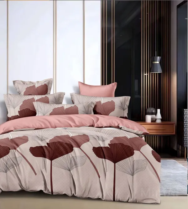 CREAM_AD_RED_Premium_Fitted_Elastic_Bedsheet_with_Two_Pillow_Covers_(72X78X_Up_to_10_Inches)_&_360_Degree_Elasticated